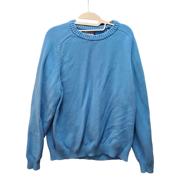 Lands End Mens Drifter Sweater Blue Size XL 100% Cotton Long Sleeve Pullover - Picture 1 of 12